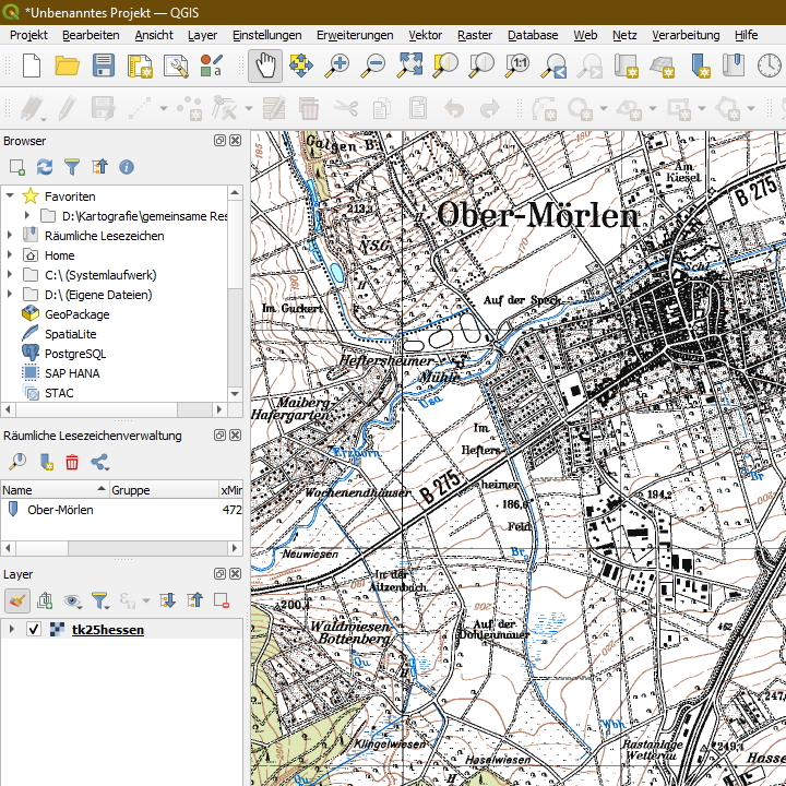 TOP 25-Karte in QGIS